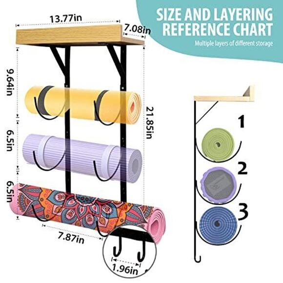 Gogogox Yoga Mat Holder – Rack with 5-Pcs Resistance Bands Set - Picture 5 of 6